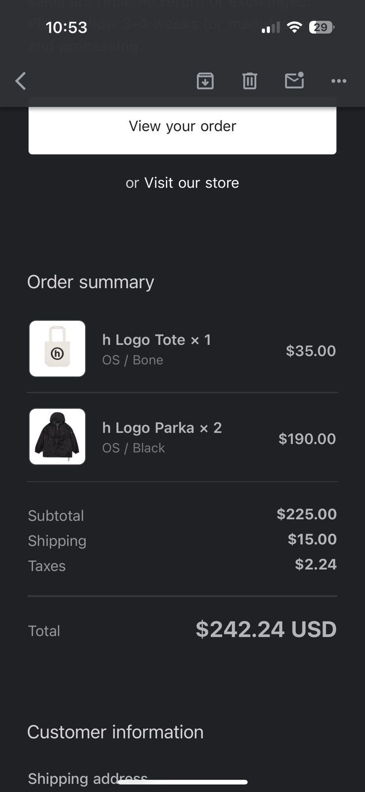 HIDDEN One Size  H Logo Packable Anorak - Black - Size XL - View 15