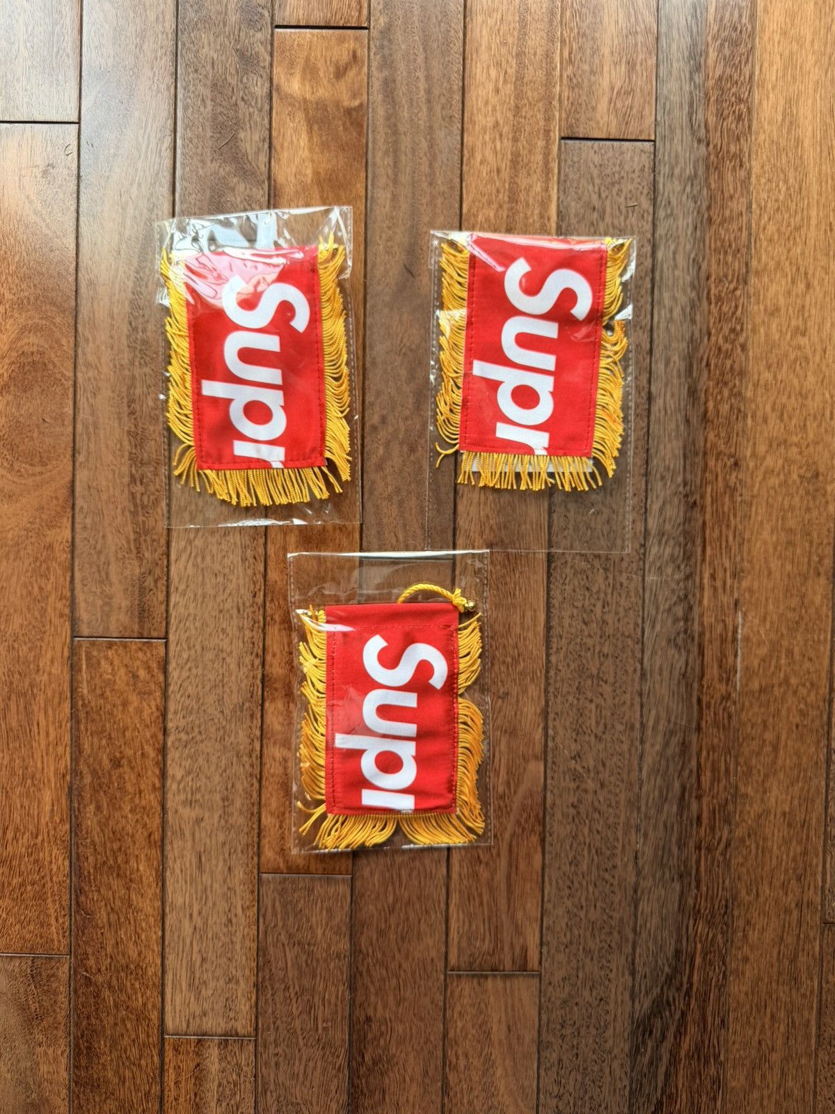Supreme Hanging Flag Free Gift FW26 Three Flags - Red - Size OS - Front View
