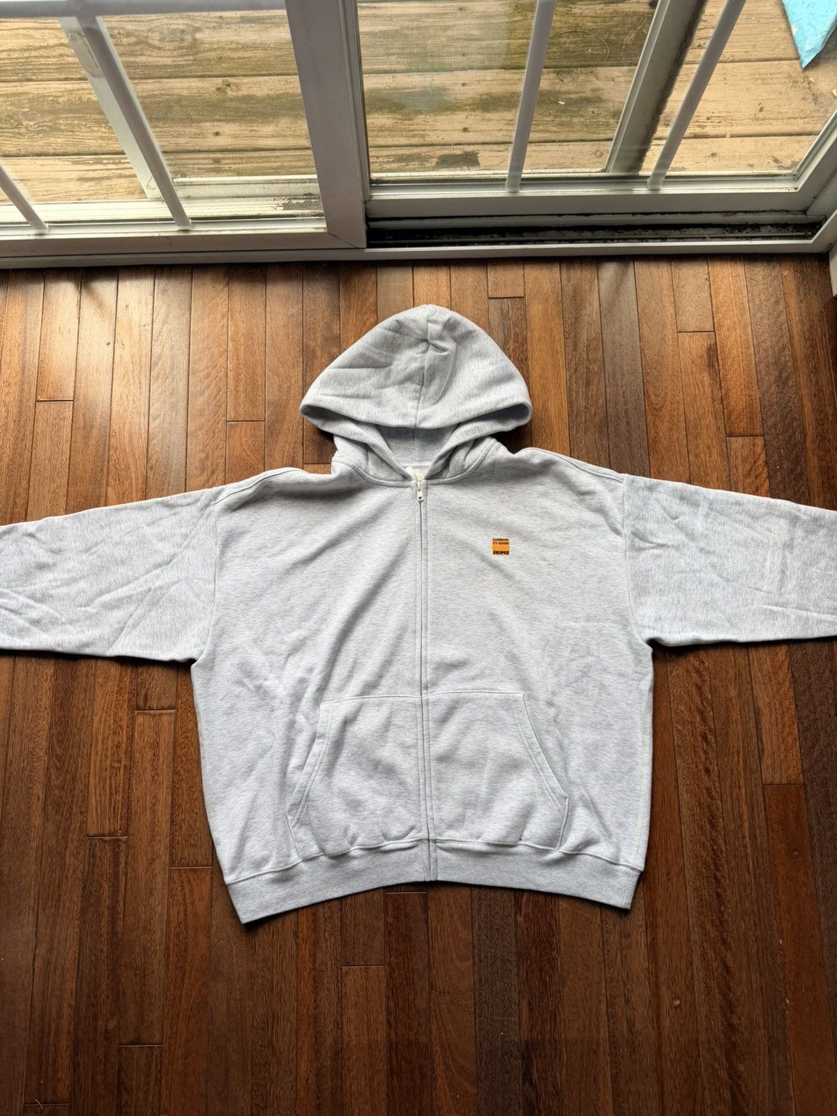 SKIMS x Community Goods NYFW Zip Up Hoodie XXL - Gray - Size XXL - Front View