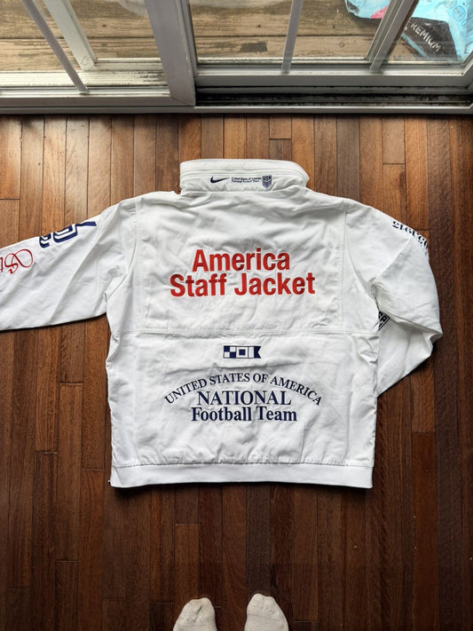 Nike Usa X Virgil Abloh Archive Vaa  Woven Staff Jacket - White - Size XL - Back View