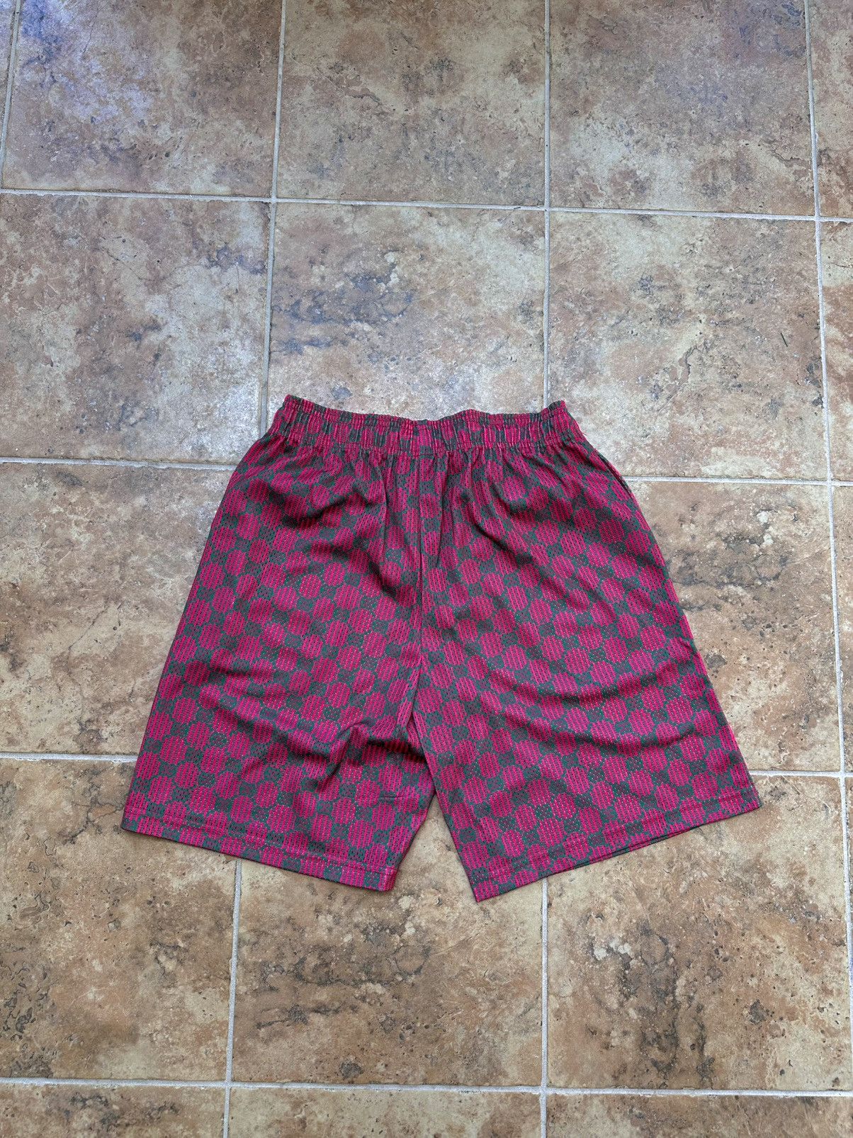 Eric Emanuel Baggy Shorts Large Red Ee Print - Red - Size 34 - Tag/Label