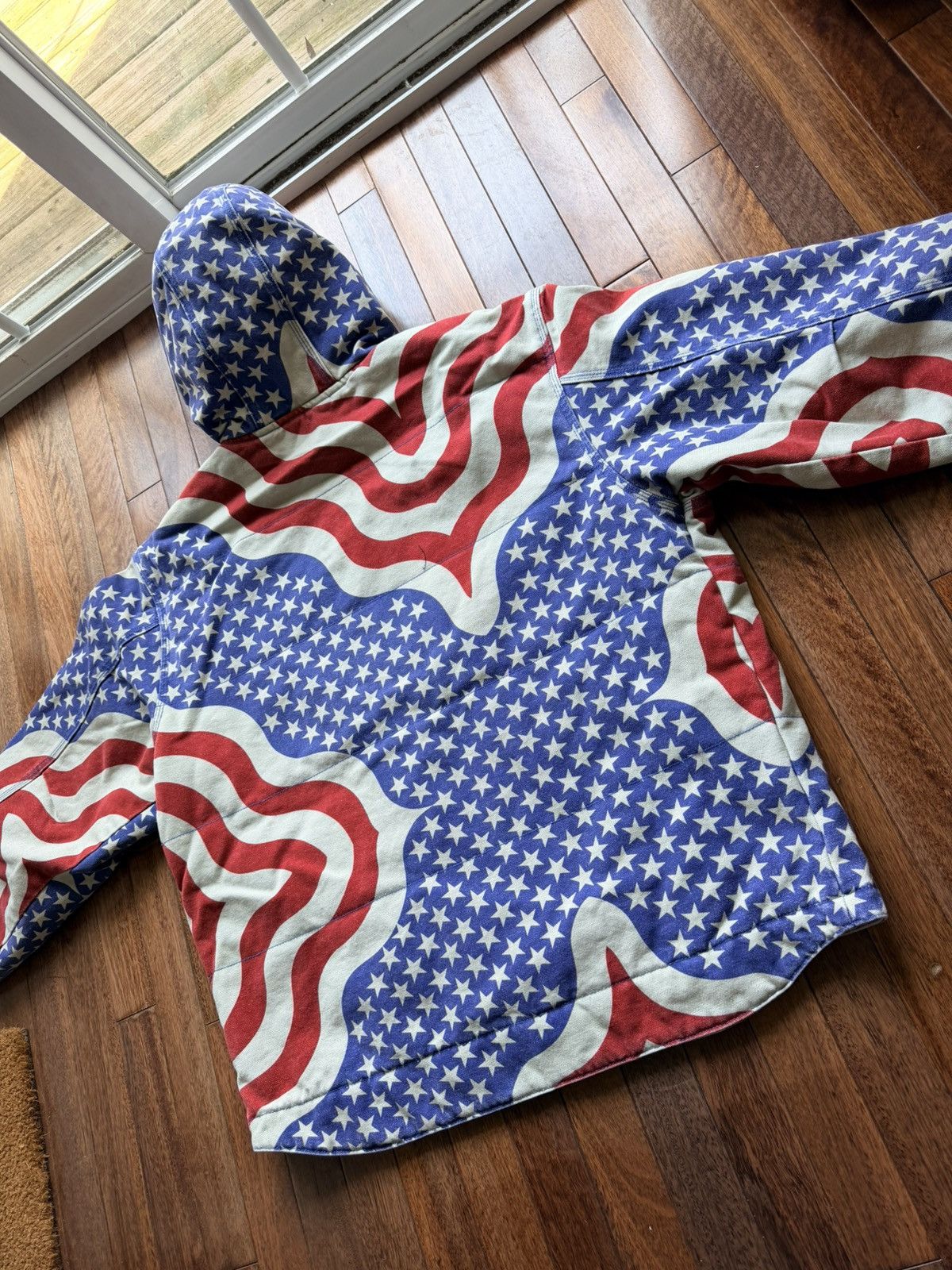 Supreme Flag Quilted Hooded Work Jacket Large - Size L - View 7