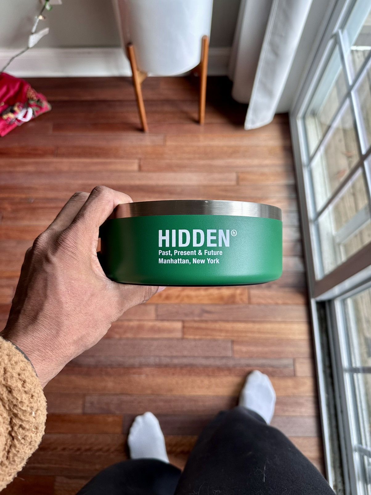 HIDDEN Dog Bowl Green - Green - Size OS - Front View