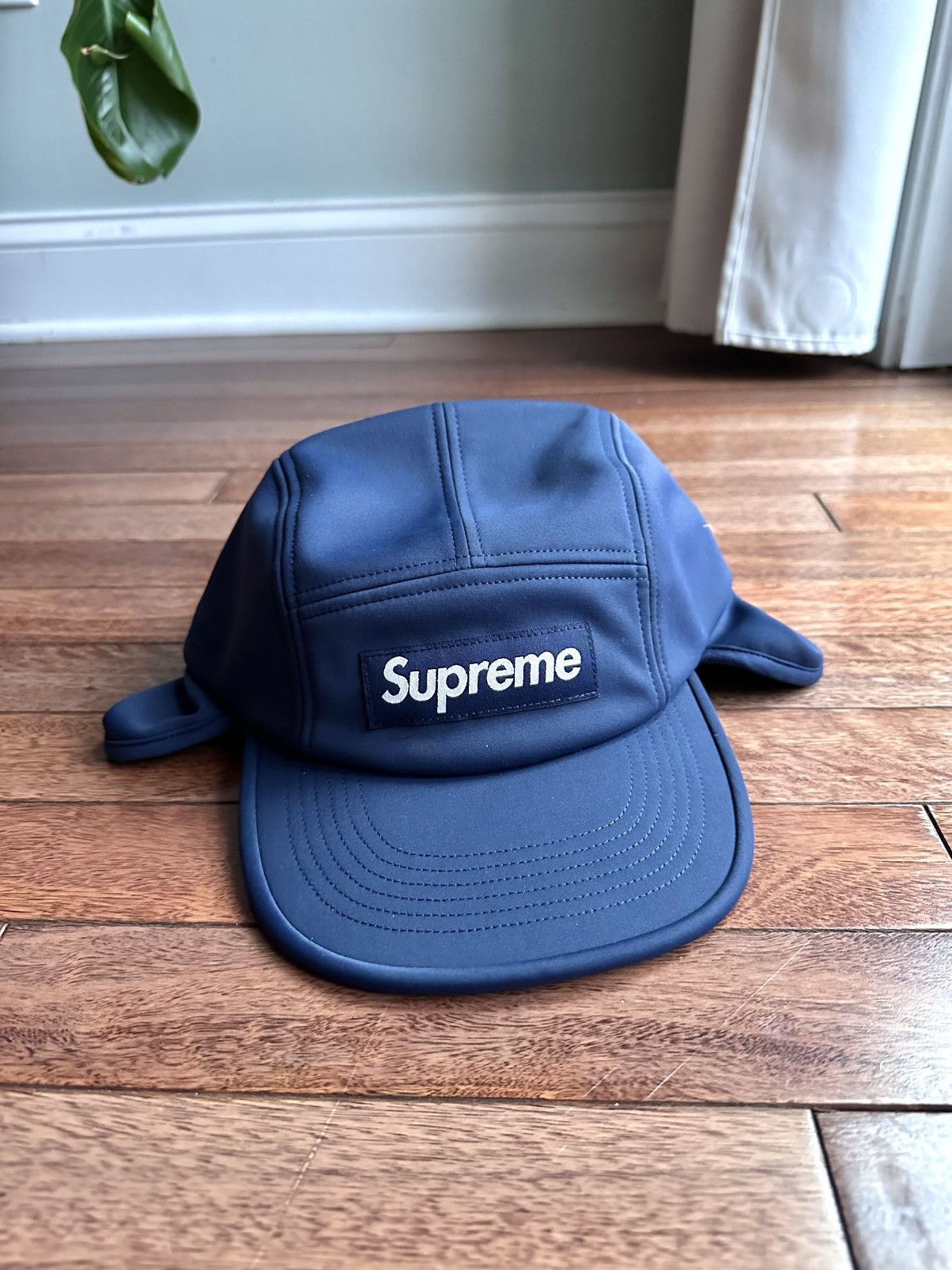 Supreme Windstopper Earflap Camp Cap Hat Navy - Navy - Size OS - Back View