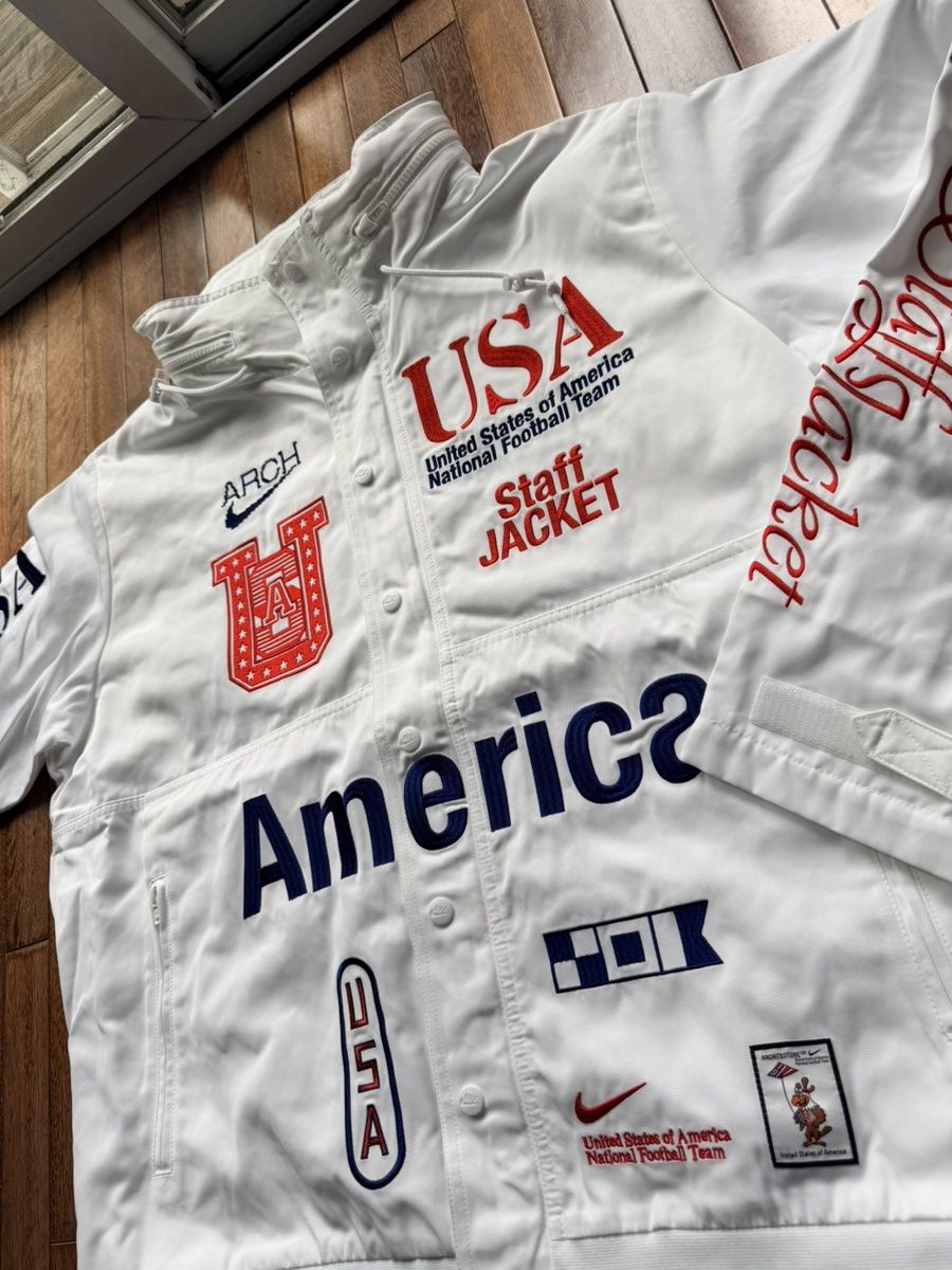 Nike Usa X Virgil Abloh Archive Vaa  Woven Staff Jacket - White - Size XL - View 5