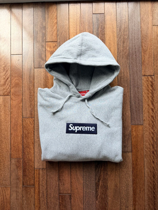 Supreme Box Logo Hoodie Grey 2025 Large - Grey - Size L - Front View
