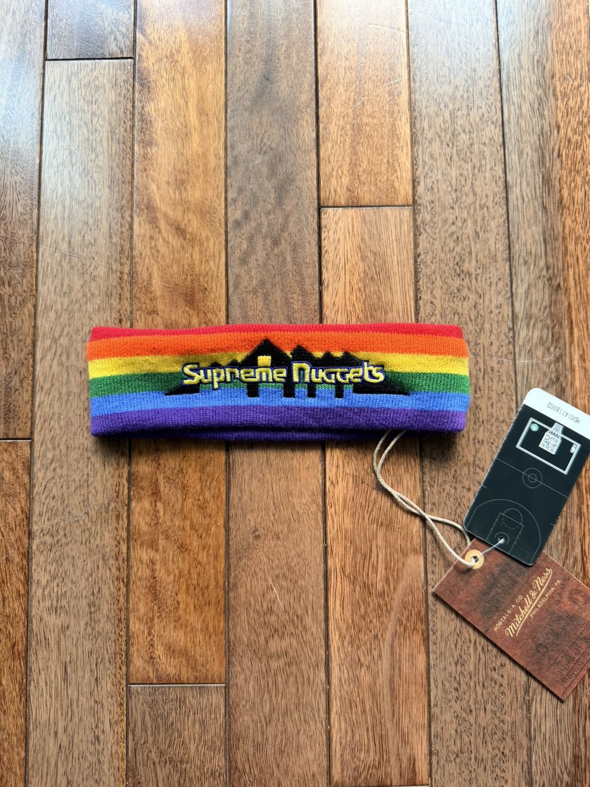Supreme Mitchell Ness Teams Headband Denver Nuggets - Size OS - Front View