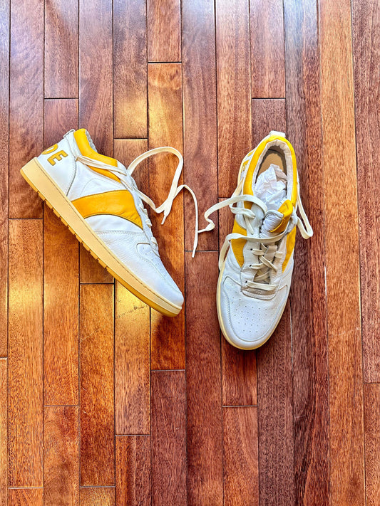 Rhude Rhecess Low Sneaker Yellow Size 13 - White - Size 13 - Front View