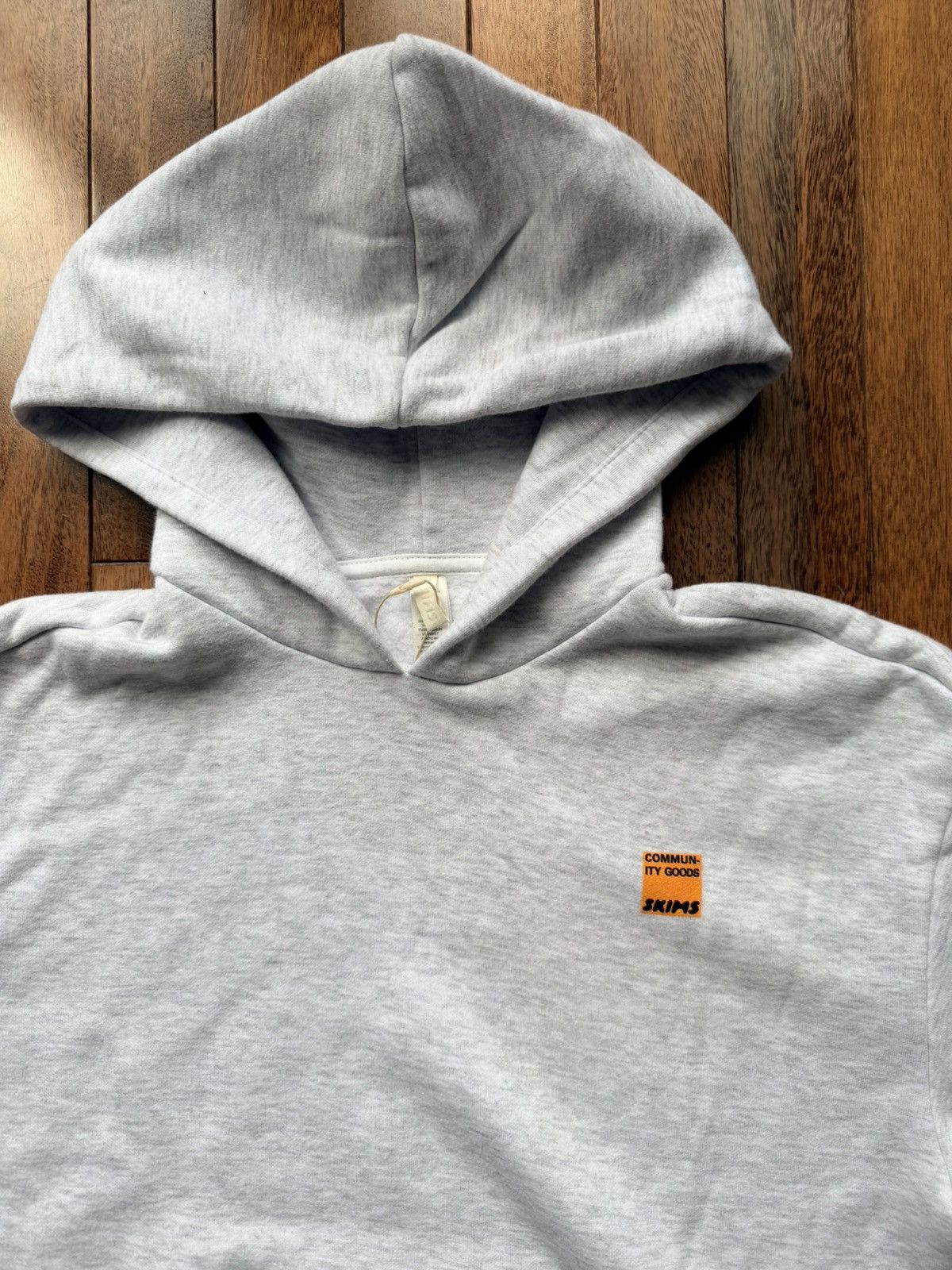 SKIMS x Community Goods NYFW Pullover Hoodie XS - Gray - Size XS - Back View