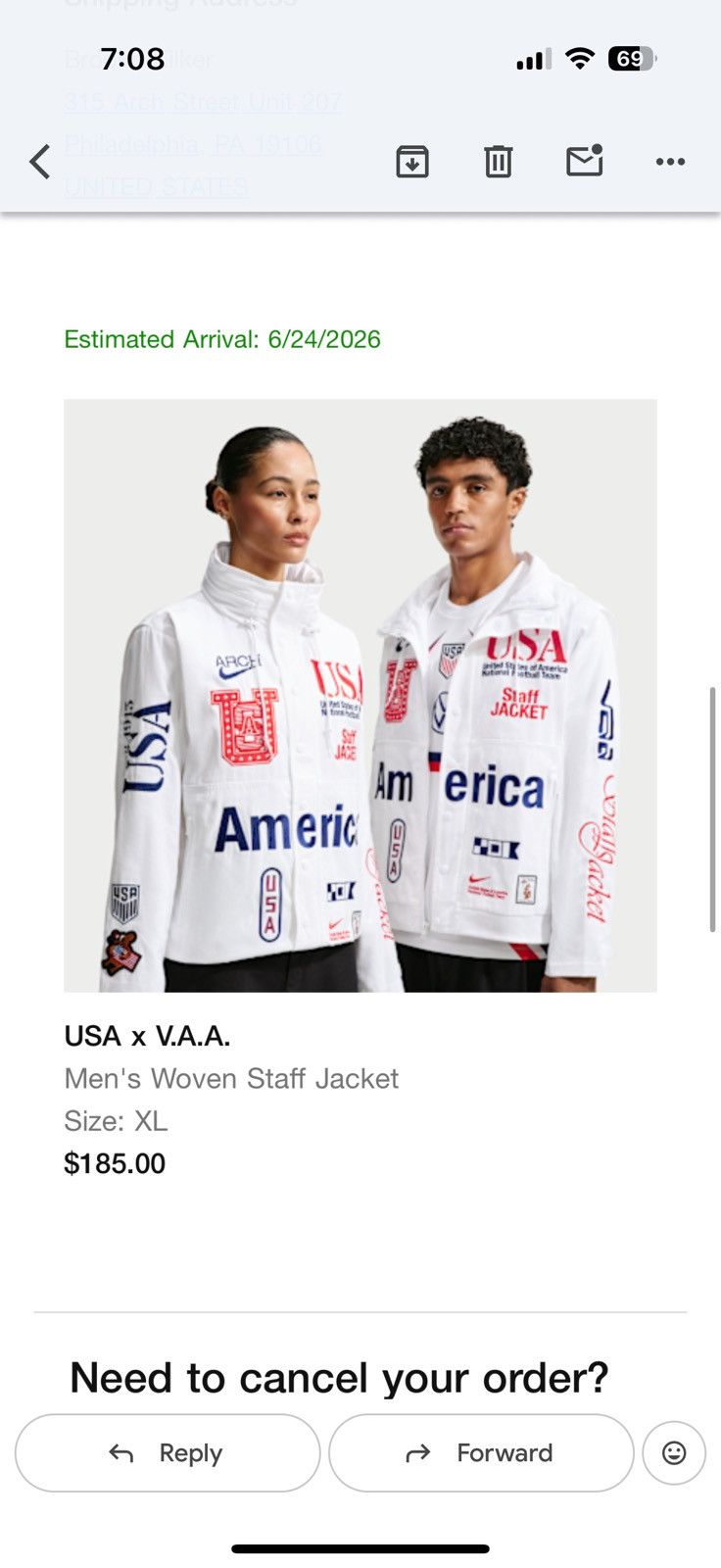 Nike Usa X Virgil Abloh Archive Vaa  Woven Staff Jacket - White - Size XL - Detail Shot