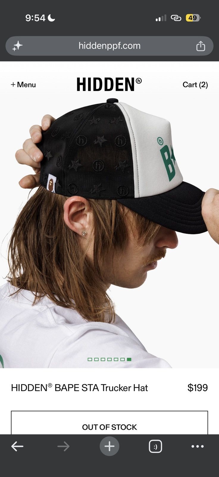 Bape X Hidden  Sta Mesh Cap - Black - Size OS - View 14