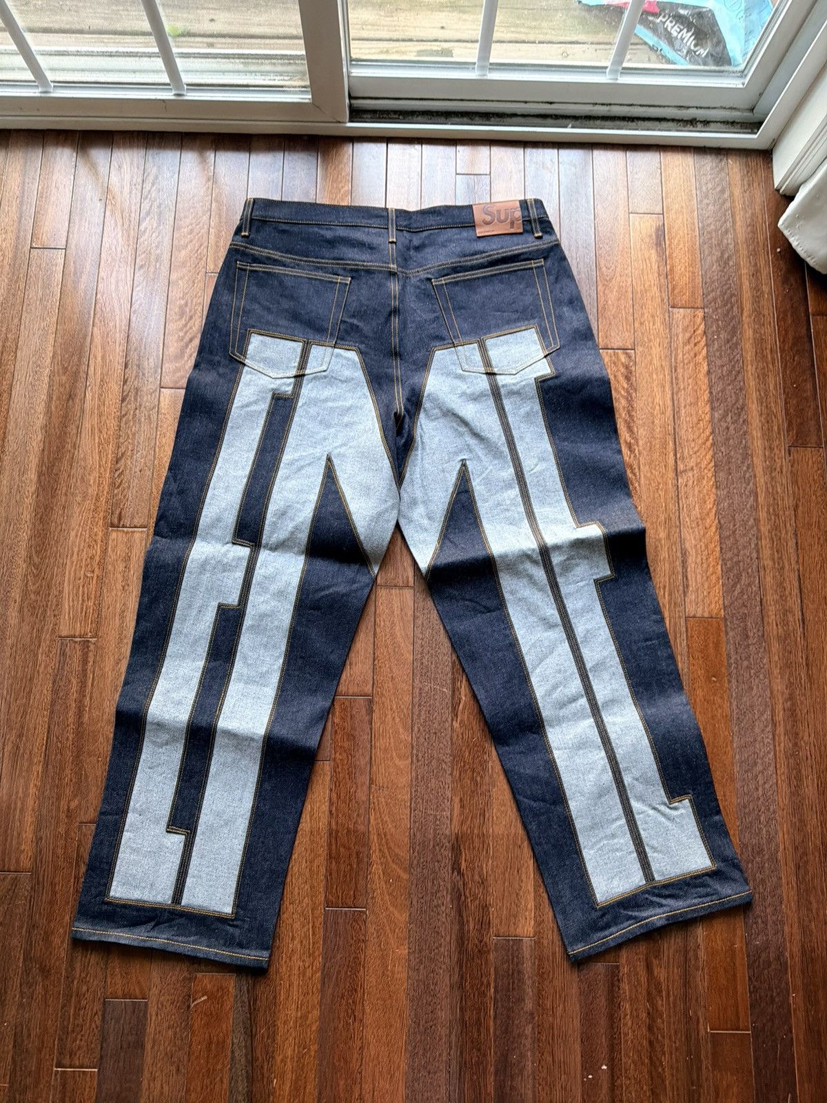 Supreme Inset Spellout Baggy Jean - Size 36 - Back View