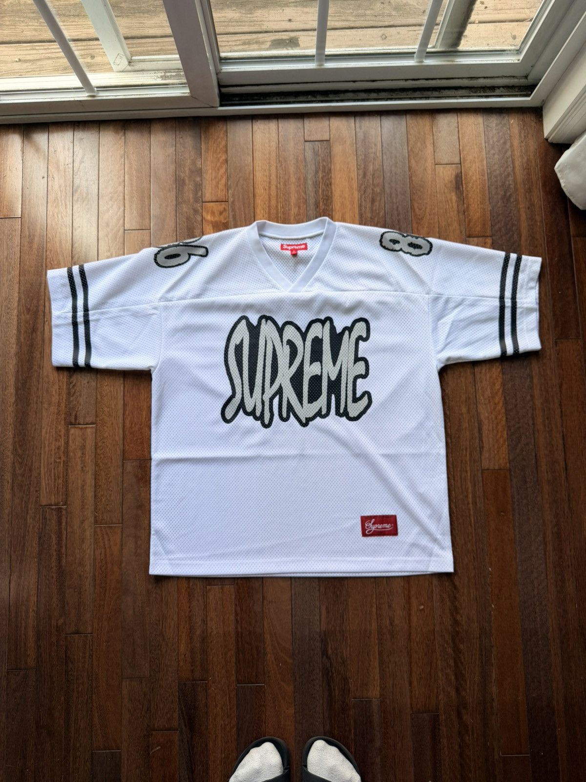 Supreme Reflective Football Jersey - White - Size M - Back View