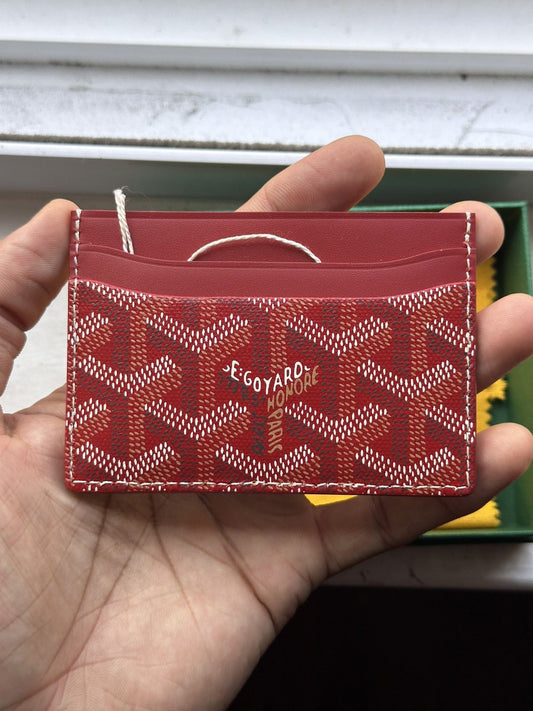 Goyard Saint Sulpice Card Holder Red - Red - Size OS - Front View