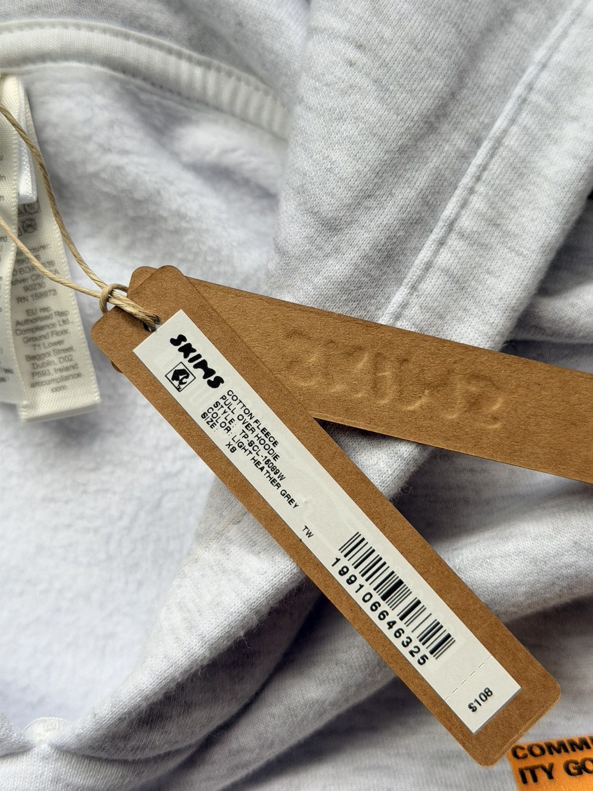 SKIMS x Community Goods NYFW Pullover Hoodie XS - Gray - Size XS - Tag/Label