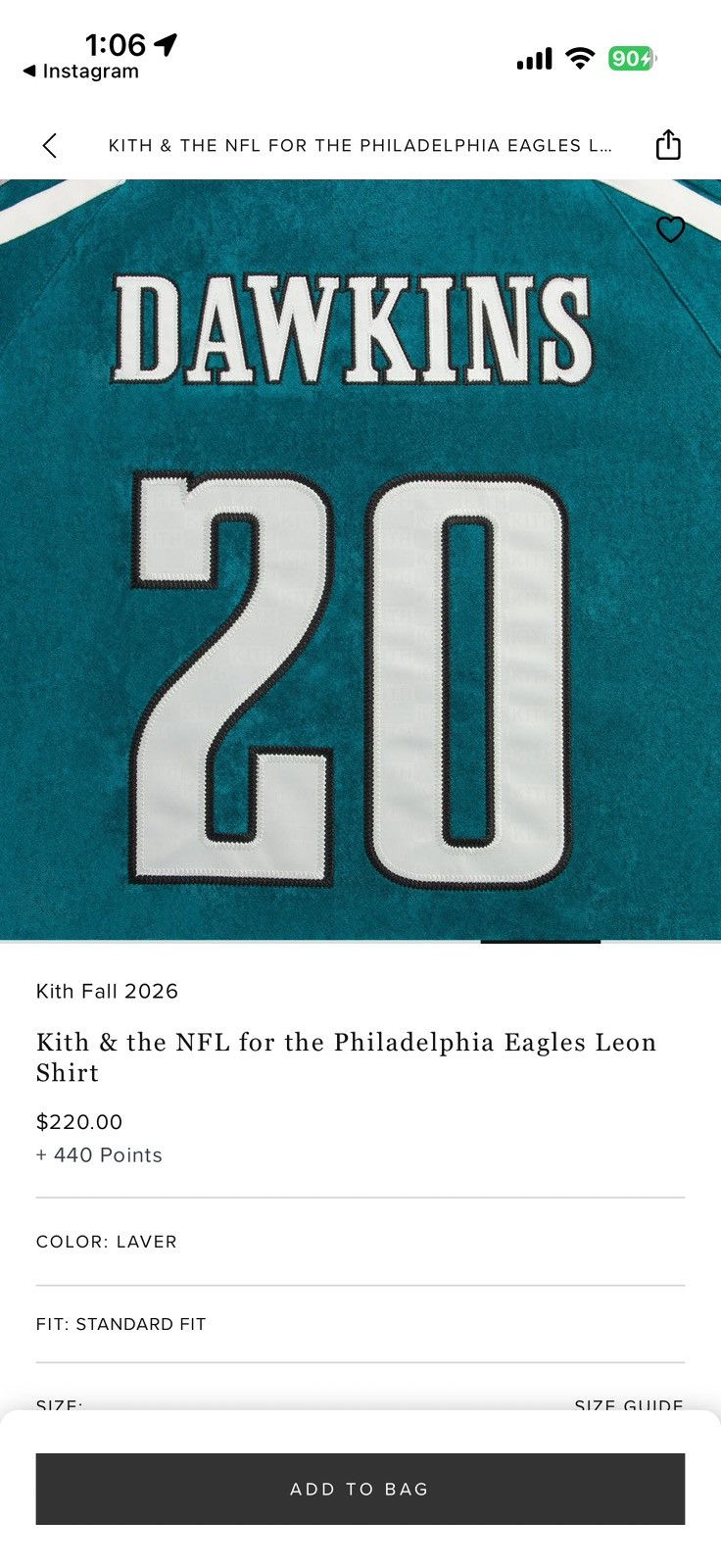 Kith Philadelphia Eagles Leon Shirt - Green - Size S - View 5