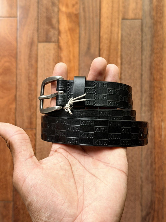 Kith Monogram Vachetta Leather Belt Medium - Black - Size 32 - Back View