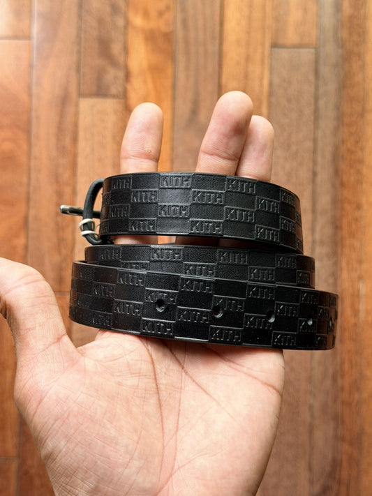Kith Monogram Vachetta Leather Belt Medium - Black - Size 32 - Front View