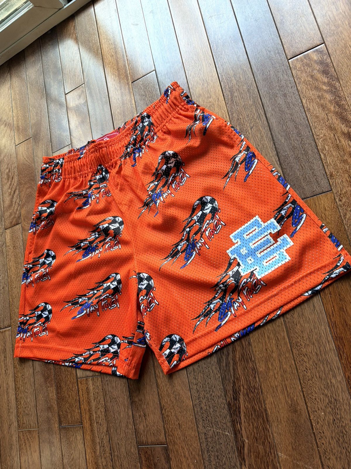 Eric Emanuel Matty Boy Short Orange Stay Fast Large - Orange - Size 34 - Back View