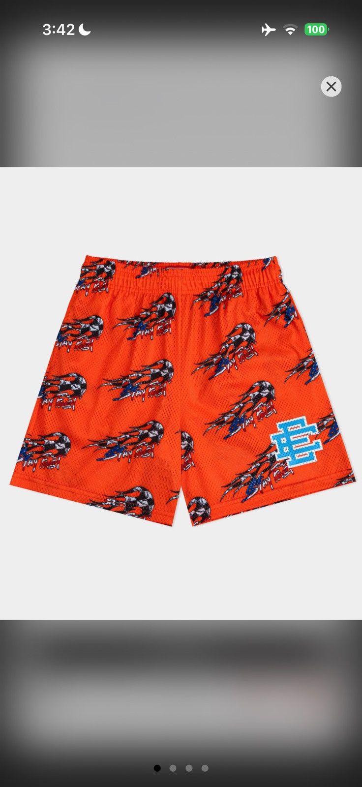 Eric Emanuel Matty Boy Short Orange Stay Fast - Orange - Size 36 - View 6