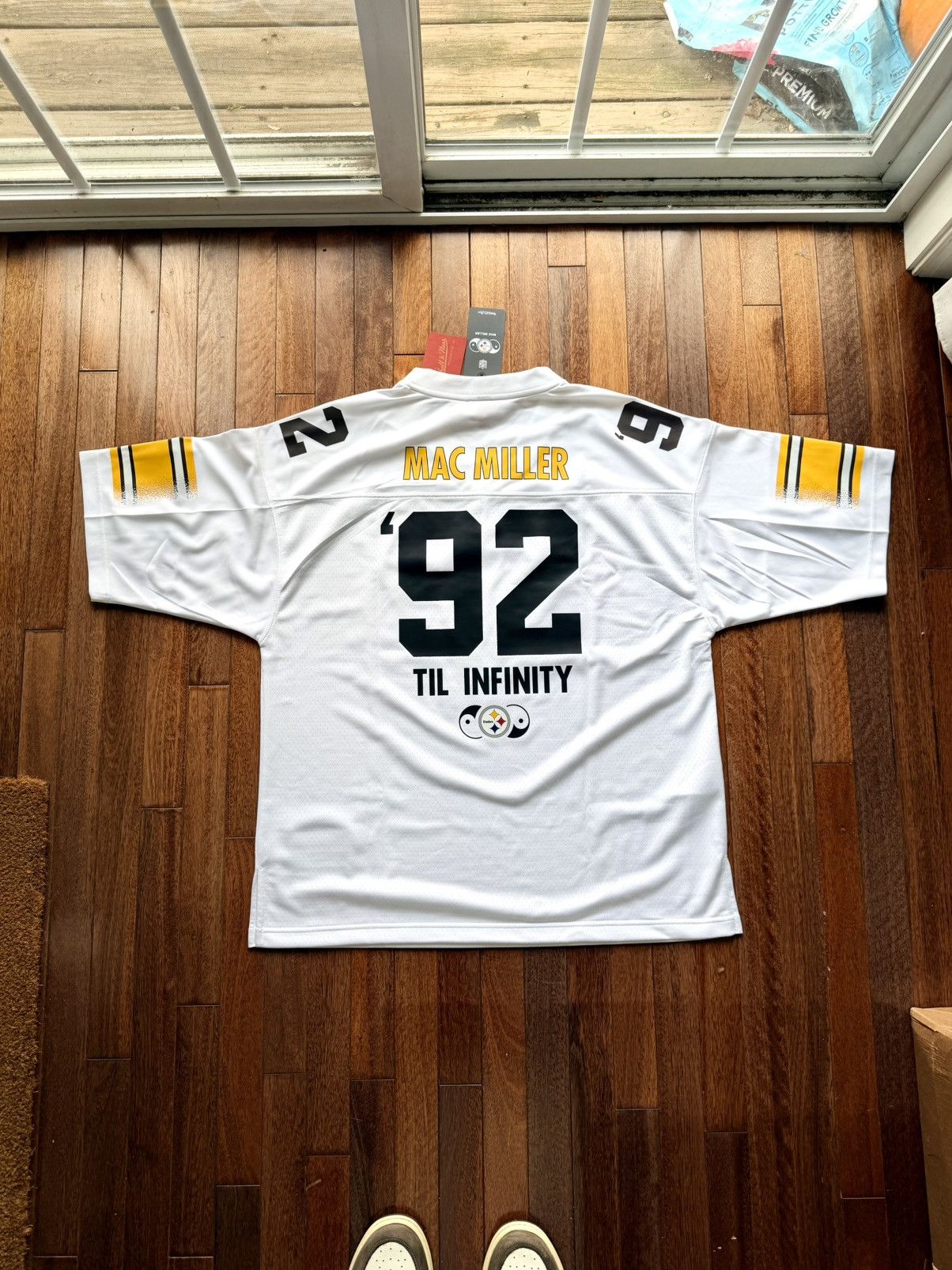 Mac Miller Steelers Blue Slide Park 92 Till Infinity Jersey - White - Size L - Tag/Label