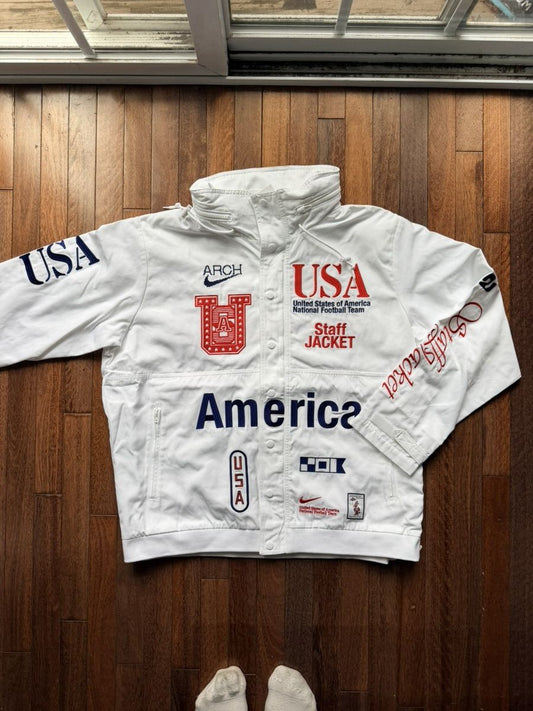 Nike Usa X Virgil Abloh Archive Vaa  Woven Staff Jacket - White - Size XL - Front View