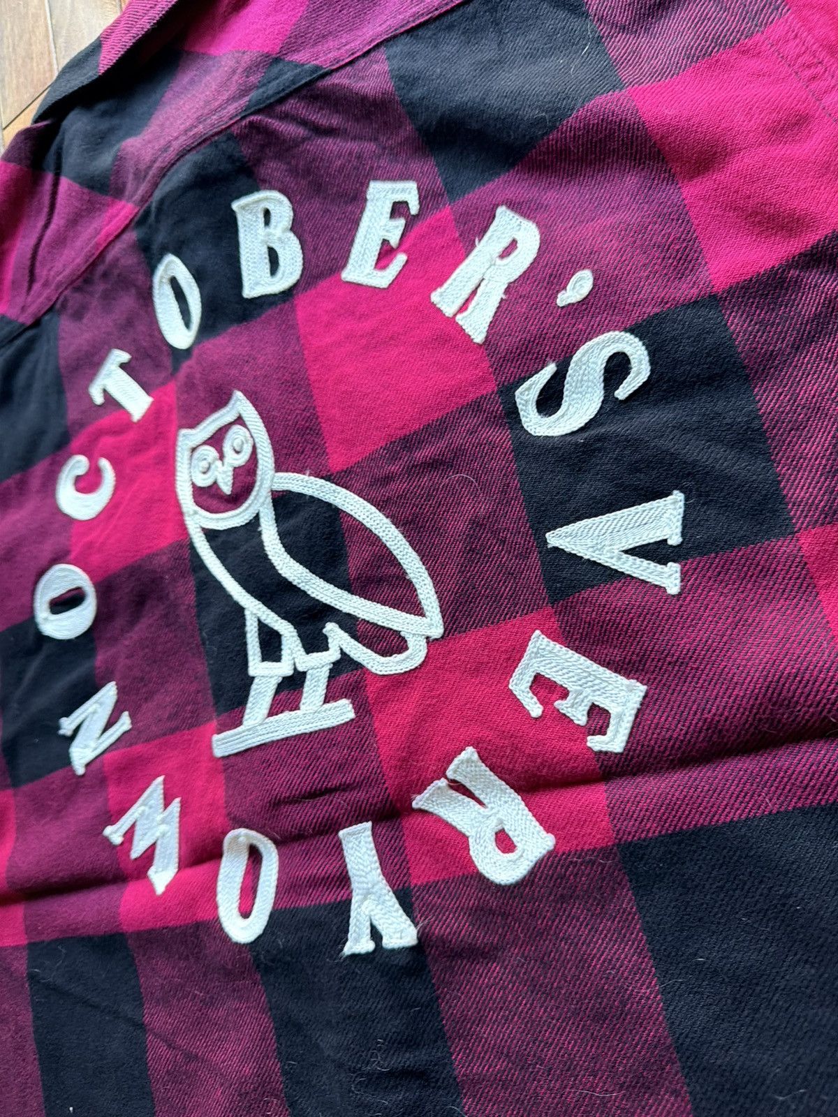 October's Very Own October Very Own Octobers Very Own Ovo Plaid Flann - Red - Size L - Back View